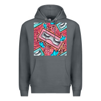 Rock cosmetic fake eyelashes and butterfly with leopard seamless pattern bb Premium Hoodie - BundleAndBundleShop