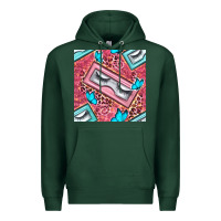 Sports Green cosmetic fake eyelashes and butterfly with leopard seamless pattern bb Premium Hoodie - BundleAndBundleShop