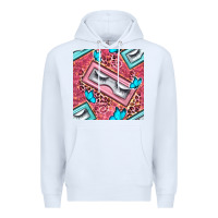 White cosmetic fake eyelashes and butterfly with leopard seamless pattern bb Premium Hoodie - BundleAndBundleShop