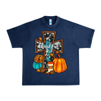 Navy thankful cross Urban Heavy Tee - JahusDesignShop