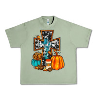 Oil Green thankful cross Urban Heavy Tee - JahusDesignShop
