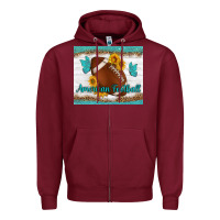 Burgundy american football and butterfly mousepad Zipper Hoodie - BundleAndBundleShop