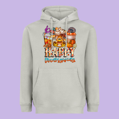 Happy Thanksgiving Heavyweight Hoodie Designed By Cowhidedigitalart