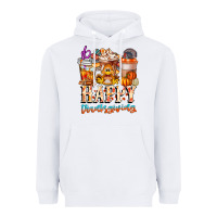 White happy thanksgiving Heavyweight Hoodie - CowhideDigitalArt