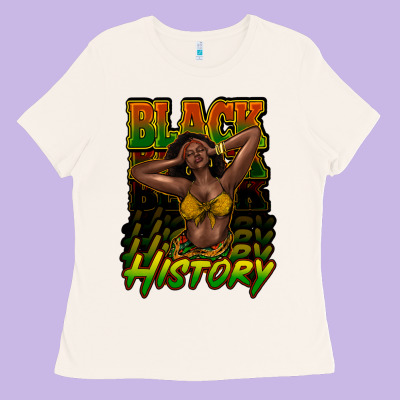Black History Afro Woman Ladies Tee Designed By Nancycooperartshop