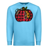 Ocean Blue Buffalo Pumpkin Premium Sweatshirt - CowhideDigitalArt
