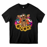 Black baby cow flower Heavy Core Tee - NancyCooperArtShop