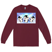 Burgundy cute penguin Long Sleeve Tee - TumblerDesignByShophia