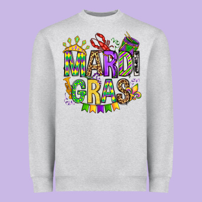 Mardi Gras Olivia Heavyweight Sweatshirt Designed By Oliviacreatesart