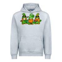 Heather Grey st patricks day gnomes with western hearts and shamrocks Urban Hoodie - Artiststas