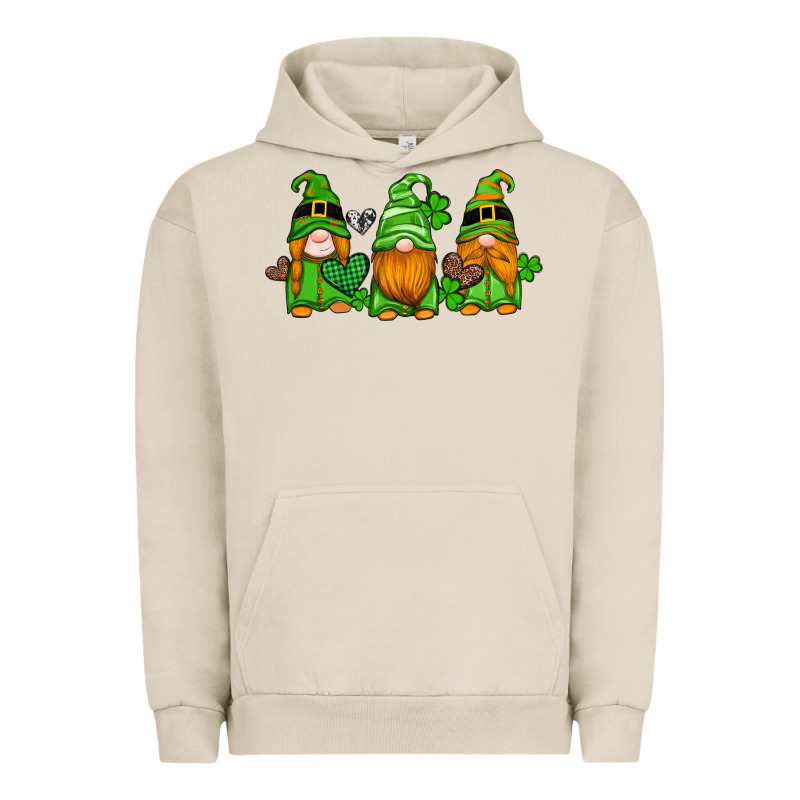 St Patricks Day Gnomes With Western Hearts And Shamrocks Urban Hoodie by Artiststas | Teevron