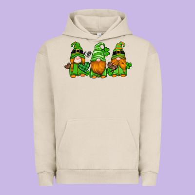 St Patricks Day Gnomes With Western Hearts And Shamrocks Urban Hoodie Designed By Artiststas