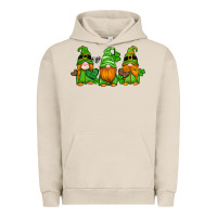 Pigment French Oak st patricks day gnomes with western hearts and shamrocks Urban Hoodie - Artiststas