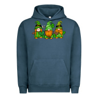 Pigment Midnight Navy st patricks day gnomes with western hearts and shamrocks Urban Hoodie - Artiststas