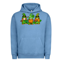 Pigment Pebble Blue st patricks day gnomes with western hearts and shamrocks Urban Hoodie - Artiststas