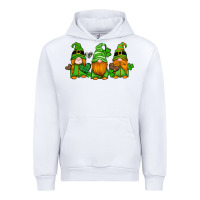 White st patricks day gnomes with western hearts and shamrocks Urban Hoodie - Artiststas