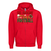 Red on sunday we watch football Zipper Hoodie - BundleAndBundleShop