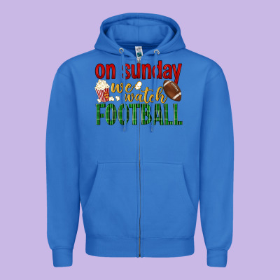 On Sunday We Watch Football Zipper Hoodie Designed By Bundleandbundleshop