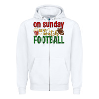 White on sunday we watch football Zipper Hoodie - BundleAndBundleShop