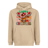 Mushroom Happy Christmas Cow Heavyweight Hoodie - CowhideDigitalArt