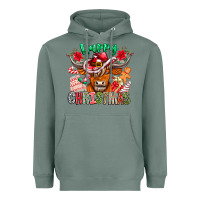 Sage Happy Christmas Cow Heavyweight Hoodie - CowhideDigitalArt