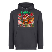 Smoke Happy Christmas Cow Heavyweight Hoodie - CowhideDigitalArt