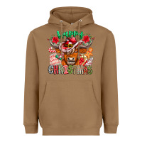 Toasted Coconut Happy Christmas Cow Heavyweight Hoodie - CowhideDigitalArt