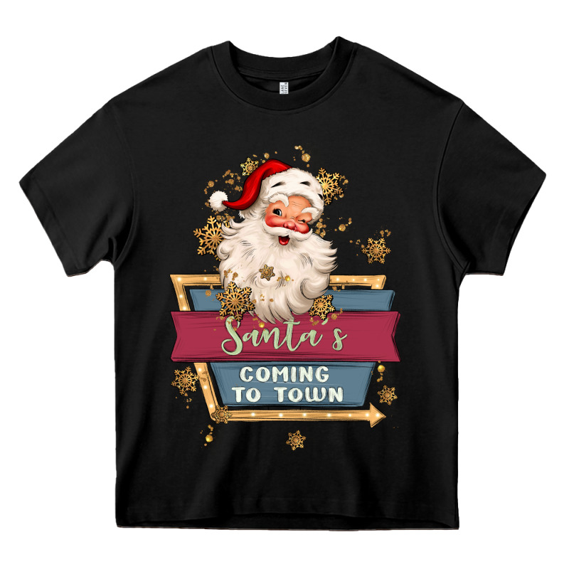 Santa's Coming To Town Heavy Core Tee by MaliasSmallBusiness | Teevron
