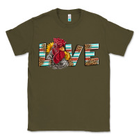 Army Green love rooster head Classic Tee - LillyAllenDesigns