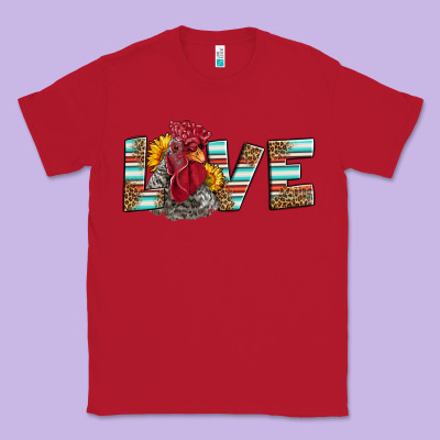 Love Rooster Head Classic Tee Designed By Lillyallendesigns