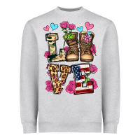 Heather Grey love valentine's day army boots olivia Heavyweight Sweatshirt - OliviaCreatesArt