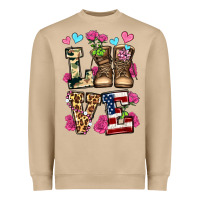 Mushroom love valentine's day army boots olivia Heavyweight Sweatshirt - OliviaCreatesArt