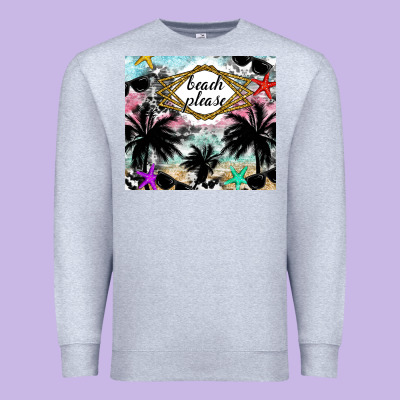 Beach Please Premium Sweatshirt Designed By Cowhidedigitalart