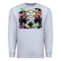 Heather Grey Beach Please Premium Sweatshirt - CowhideDigitalArt
