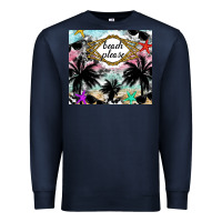 Navy Beach Please Premium Sweatshirt - CowhideDigitalArt