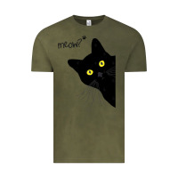 Vintage Olive black cat day halloween black cat meow Vintage Tee - tuanDangUi