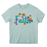 Arona faith with flower and butterfly Heavy Core Tee - NancyCooperArtShop