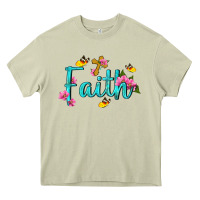 Mossy faith with flower and butterfly Heavy Core Tee - NancyCooperArtShop