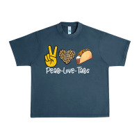 Midnight Navy Peace Love Tacos Urban Heavy Tee - Bettercallsaul