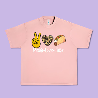 Peace Love Tacos Urban Heavy Tee Designed By Bettercallsaul