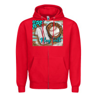 Red Baseball Play Ball With Leopard Mousepad Zipper Hoodie - BundleAndBundleShop