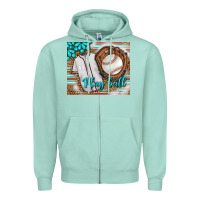 Seafoam Baseball Play Ball With Leopard Mousepad Zipper Hoodie - BundleAndBundleShop