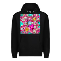 Black hairstylist coffee cups and daisy with leopard seamless pattern bbs Premium Hoodie - BundleAndBundleShop