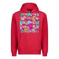 Cardinal hairstylist coffee cups and daisy with leopard seamless pattern bbs Premium Hoodie - BundleAndBundleShop