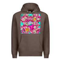 Coffee hairstylist coffee cups and daisy with leopard seamless pattern bbs Premium Hoodie - BundleAndBundleShop