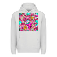 Dove Grey hairstylist coffee cups and daisy with leopard seamless pattern bbs Premium Hoodie - BundleAndBundleShop