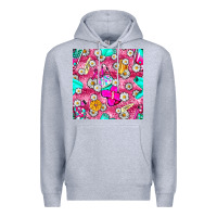 Heather Grey hairstylist coffee cups and daisy with leopard seamless pattern bbs Premium Hoodie - BundleAndBundleShop