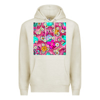 Oatmeal Heather hairstylist coffee cups and daisy with leopard seamless pattern bbs Premium Hoodie - BundleAndBundleShop