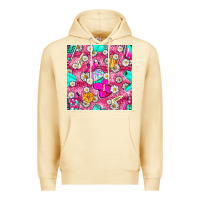 Pina Colada hairstylist coffee cups and daisy with leopard seamless pattern bbs Premium Hoodie - BundleAndBundleShop