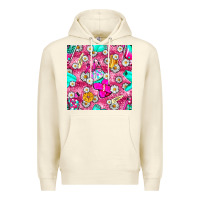 Sandshell hairstylist coffee cups and daisy with leopard seamless pattern bbs Premium Hoodie - BundleAndBundleShop